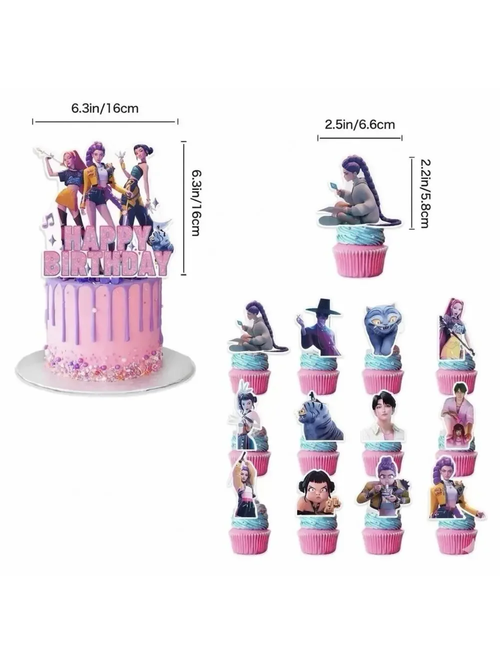 Anime Witch Girl Idol Birthday Party Decor Set - Backdrop Banner, Balloons